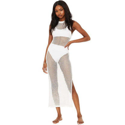 Women's mesh beach dress with high side slits Ivyshape