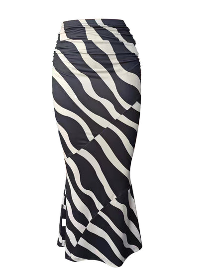 High-waisted flowy maxi skirt for women Ivyshape