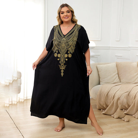 Women's Kaftan gown with ornate golden motif Ivyshape