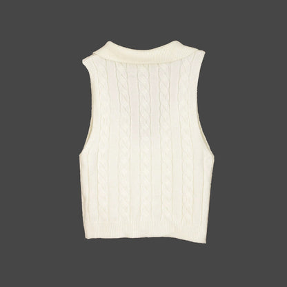 Ladies stylish knitted top with collar Ivyshape