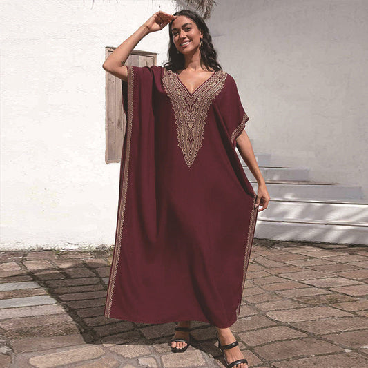 Women's elegant kaftan with artistic embroideries Ivyshape