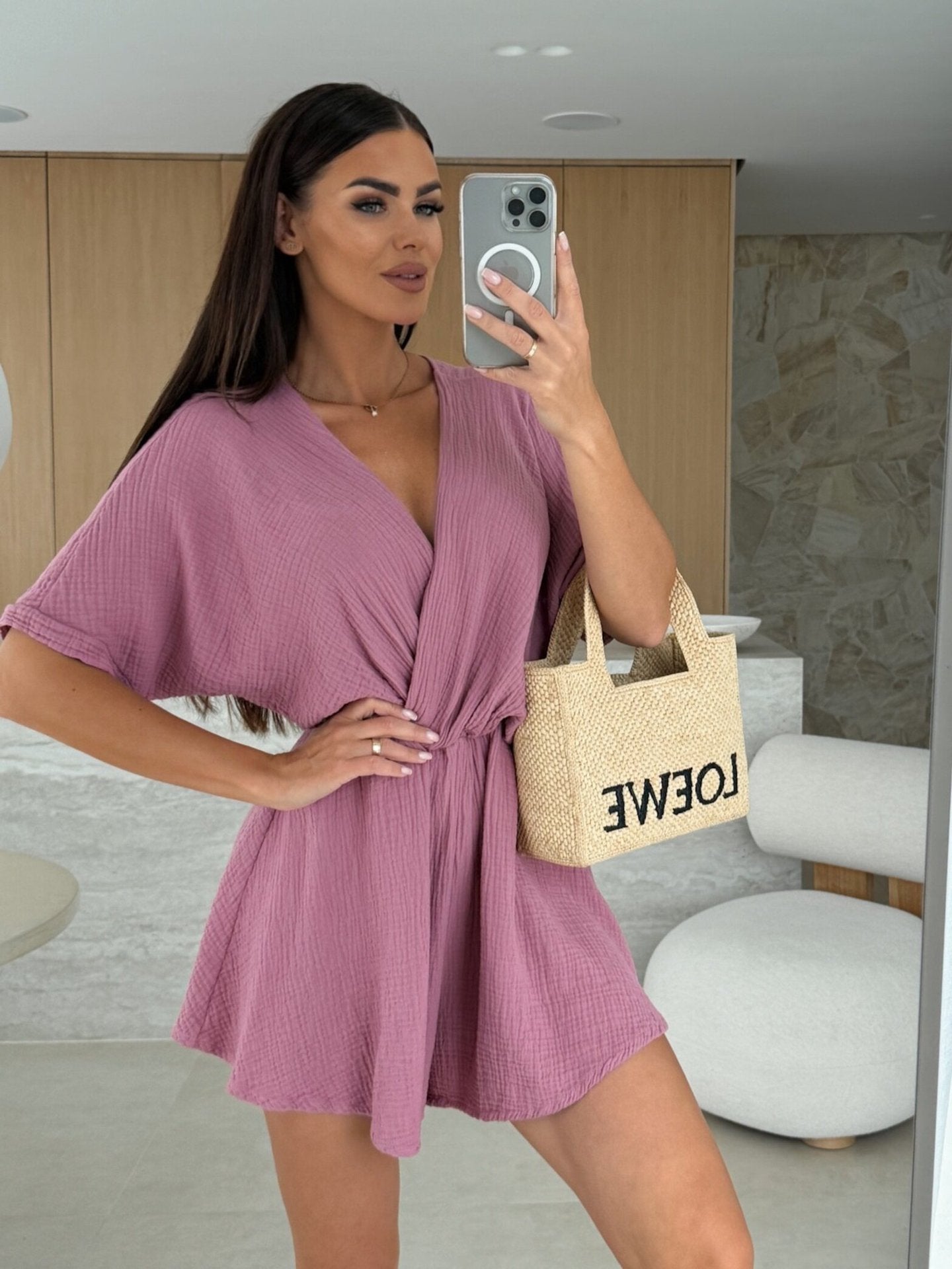 Ladies Wrap Jumpsuit with Elegant V-Neck and Soft Fabric Ivyshape