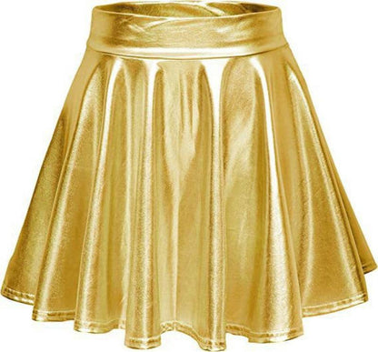 Ladies Stylish High Waisted Faux Leather Skirt Ivyshape