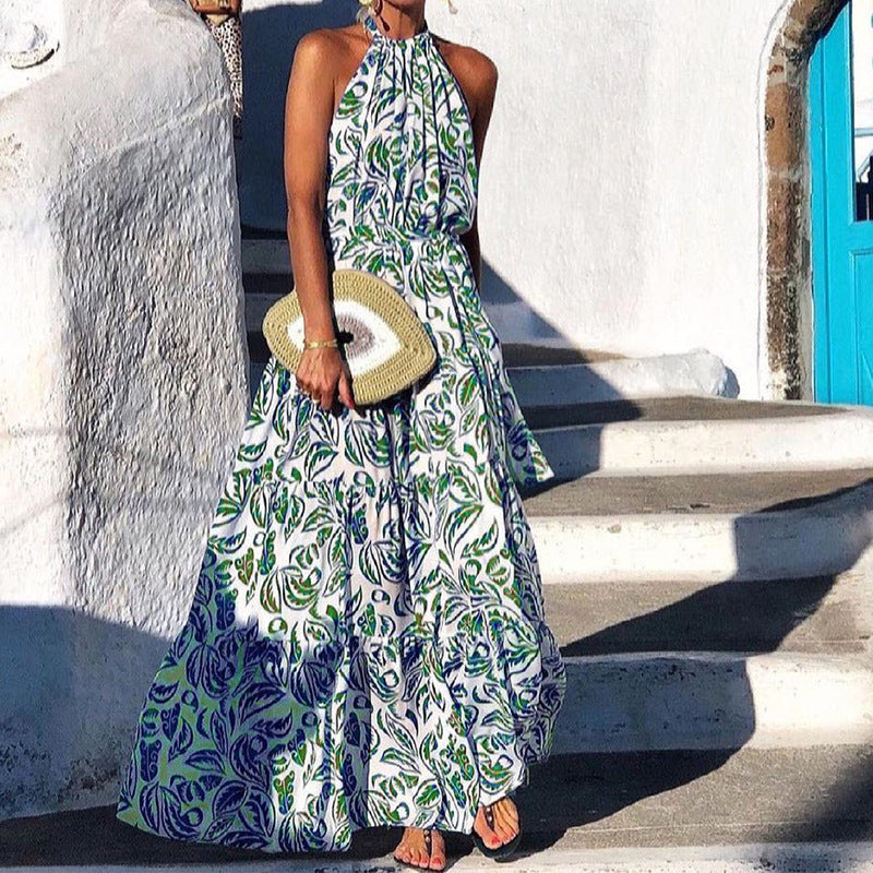 Women's maxi dress with floral print Ivyshape