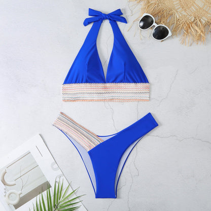 Women Triangle Bikini with adjustable halter neck design and side cut-outs Ivyshape