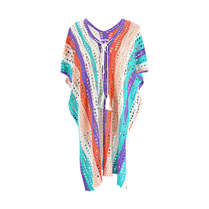 Women's beach tunics in a casual boho style with playful pattern Ivyshape
