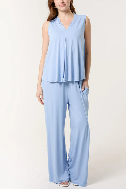 Women's Flowing Sleeveless Jumpsuit Ivyshape