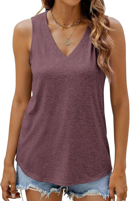 Women V-neck Sleeveless Top Ivyshape