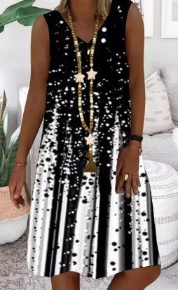 Women's Artificial Print Maxi Tunic Dress Ivyshape
