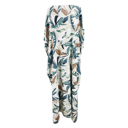 Ladies beach caftan with floral design and breezy fit Ivyshape