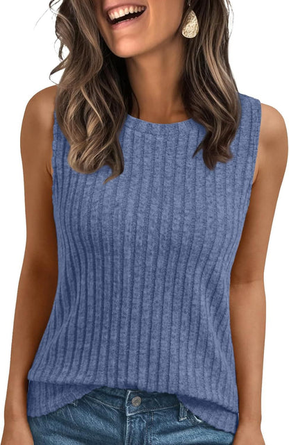 Women's Ribbed Knit Casual Top Ivyshape
