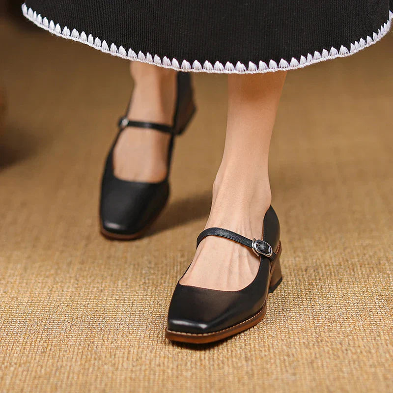 Brionne™ | Classic Leather Mary Jane Heels