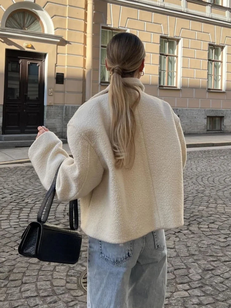 Viky | Chic Lapel Manica lunga Cappotto allentato