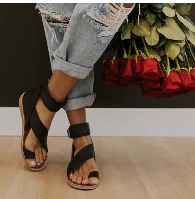 Nahara™ | Cross-Strap Ankle Sandals