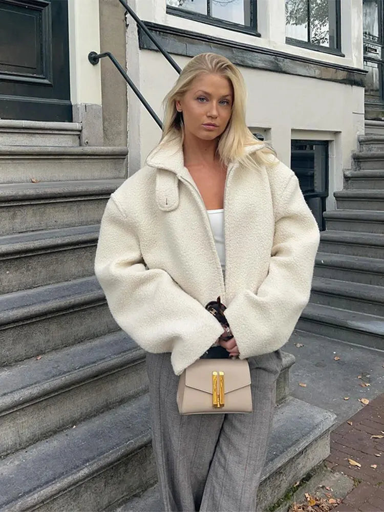 Viky | Chic Lapel Manica lunga Cappotto allentato