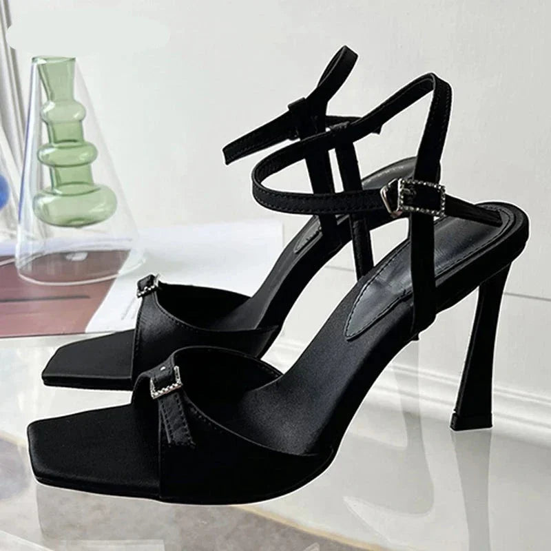 Celina™ | Square Toe Buckle Strap Sandals