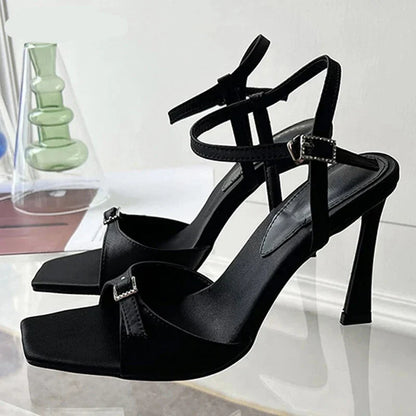 Celina™ | Square Toe Buckle Strap Sandals
