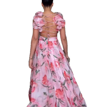 Valentina™ | Ruffle Strap Floral Gown