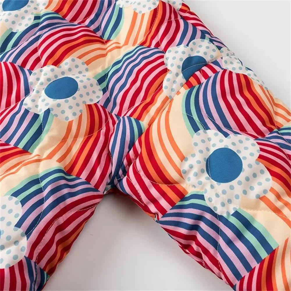 Allegra | Giacca Trapuntata Multicolore con Motivo Floreale