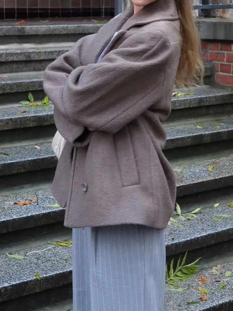 Emberlyn™ | Oversized Wool-Blend Button Coat