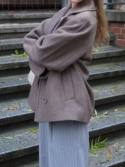 Emberlyn™ | Oversized Wool-Blend Button Coat