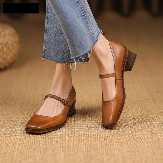 Brionne™ | Classic Leather Mary Jane Heels