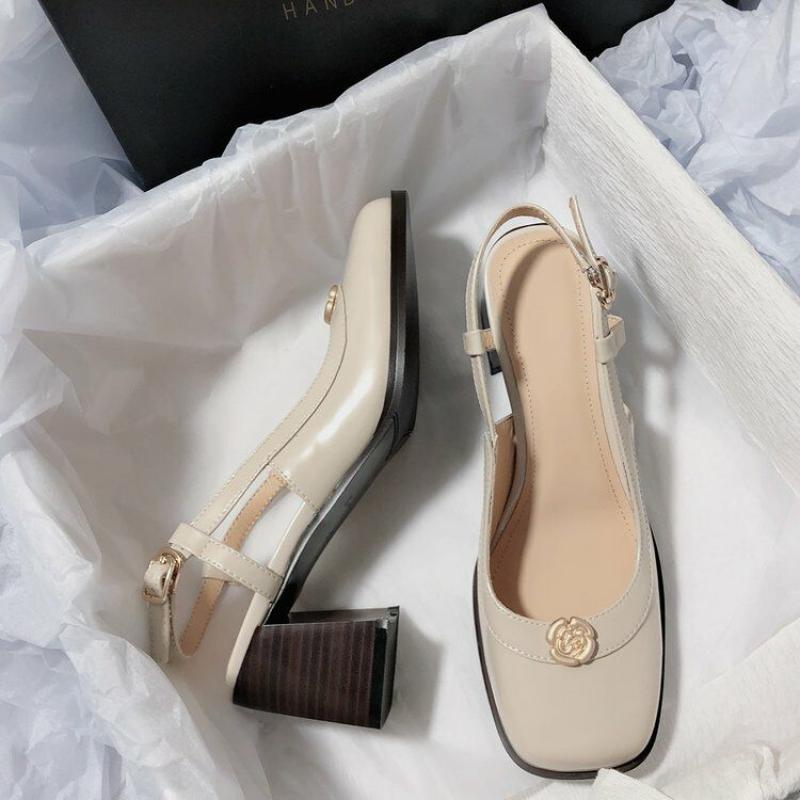 Roselle™ | Patent Slingback Emblem Heels