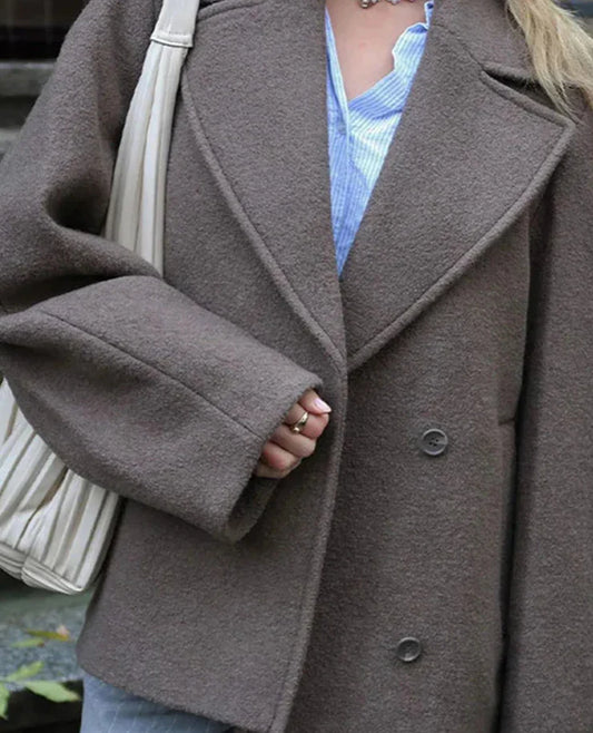 Emberlyn™ | Oversized Wool-Blend Button Coat