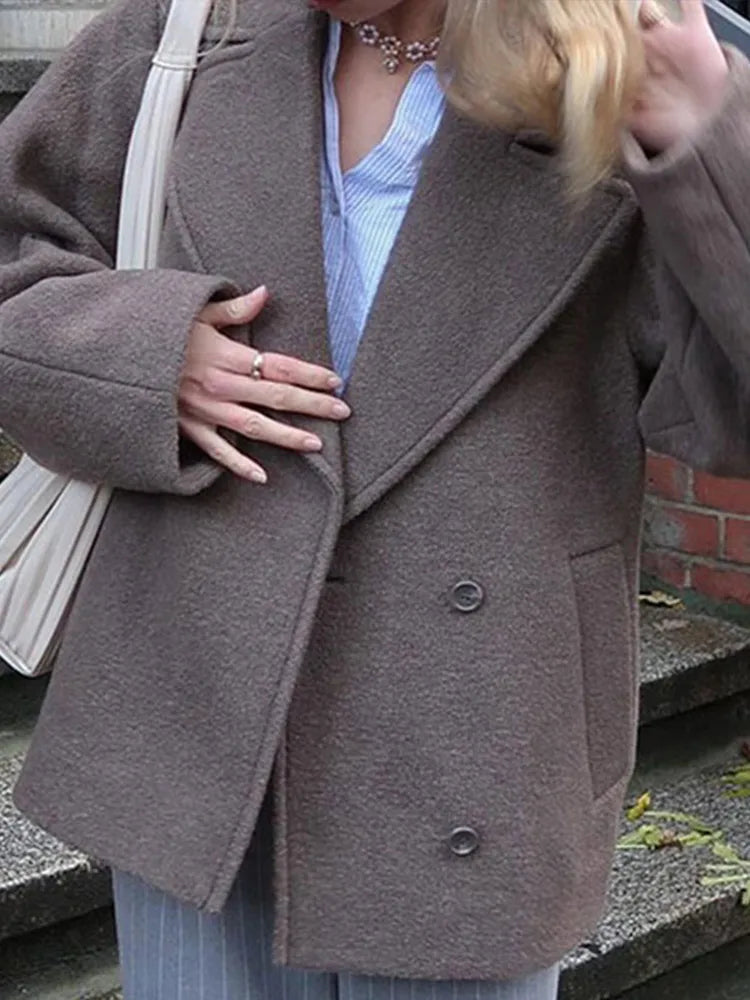 Emberlyn™ | Oversized Wool-Blend Button Coat