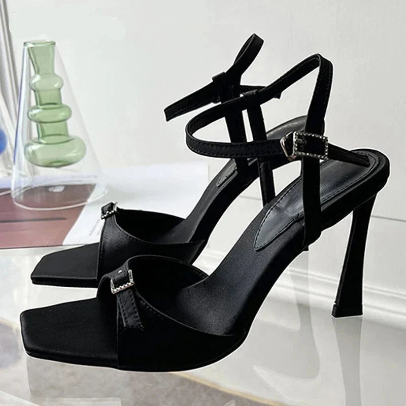 Celina™ | Square Toe Buckle Strap Sandals