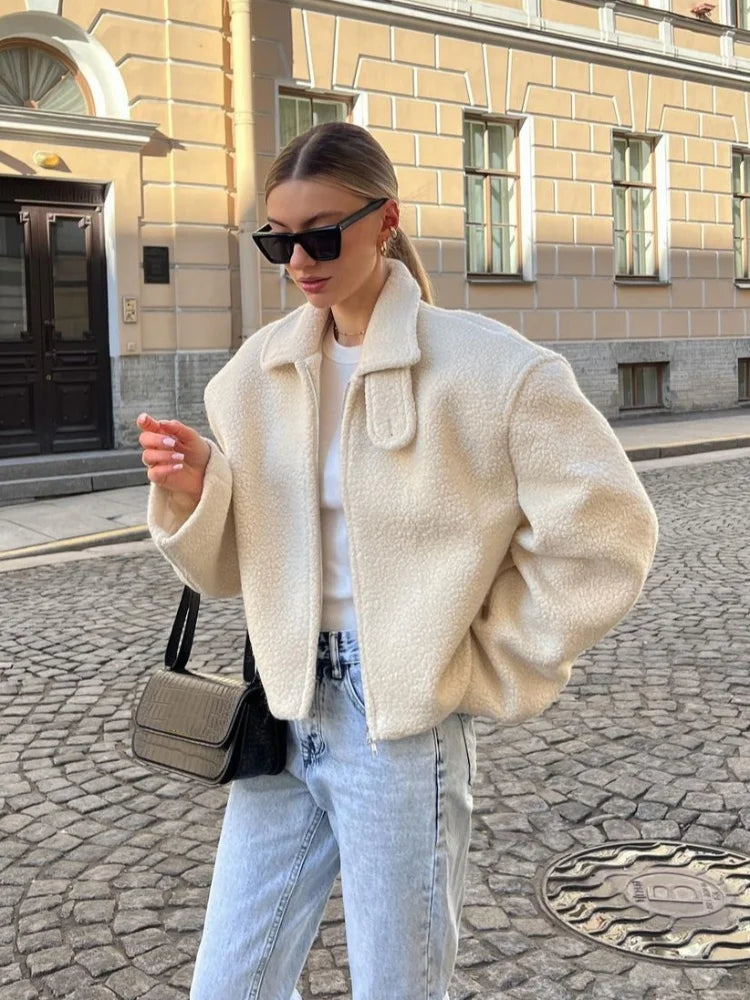 Viky | Chic Lapel Manica lunga Cappotto allentato
