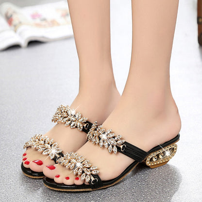 Aurielle™ | Crystal Embellished Gold Sandals