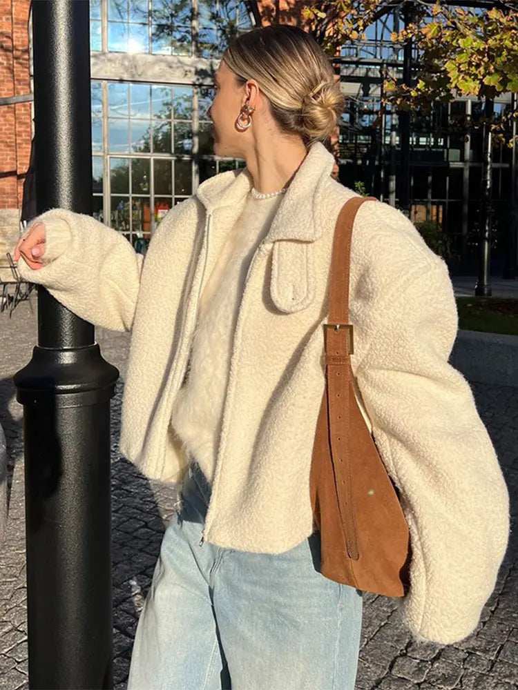 Viky | Chic Lapel Manica lunga Cappotto allentato