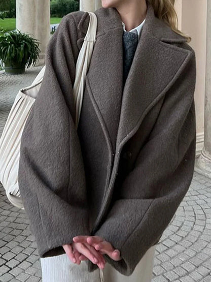 Emberlyn™ | Oversized Wool-Blend Button Coat