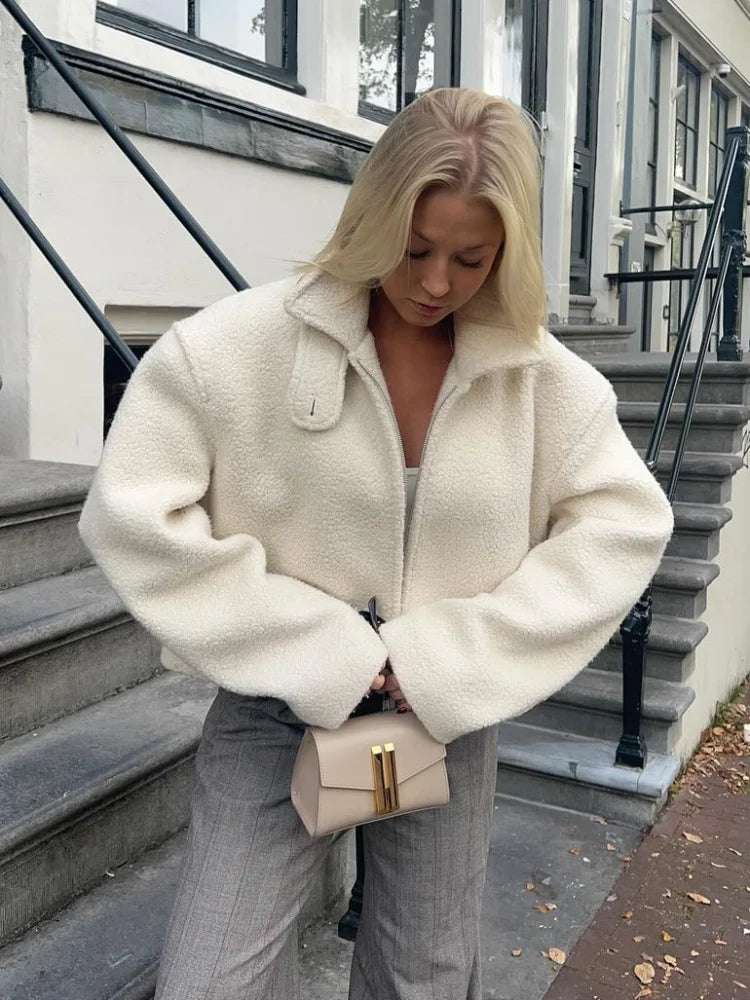 Viky | Chic Lapel Manica lunga Cappotto allentato