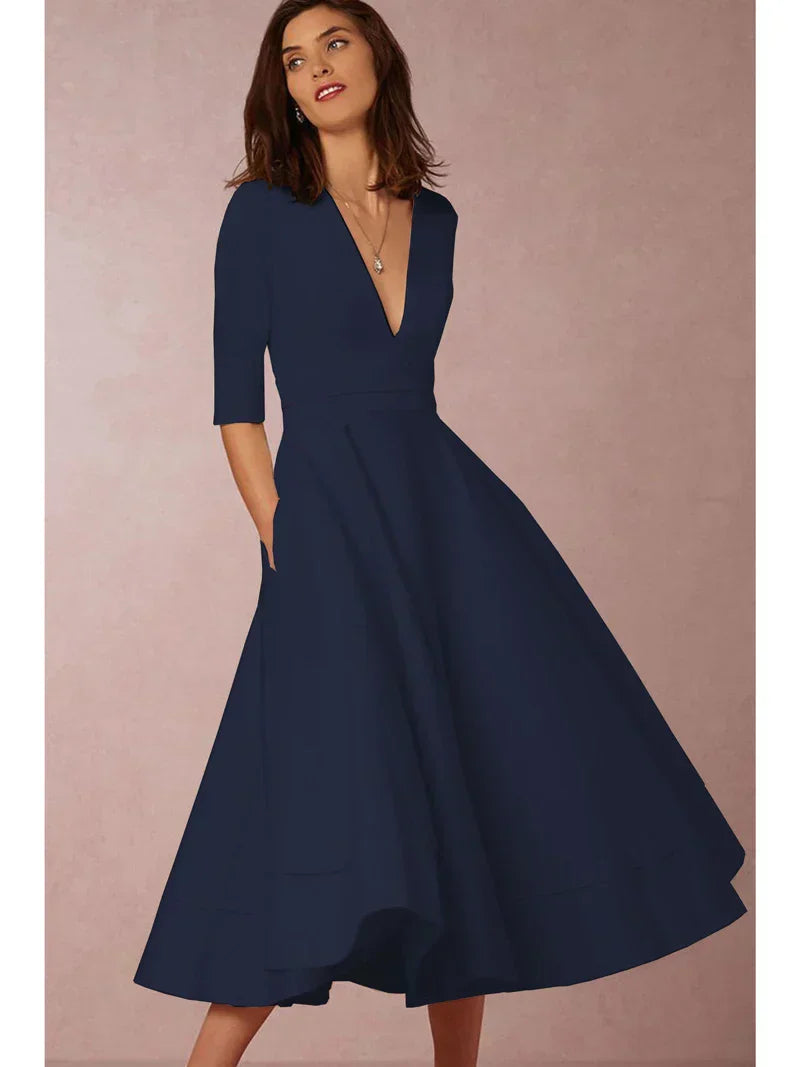 Diana - Abito midi con scollo a V