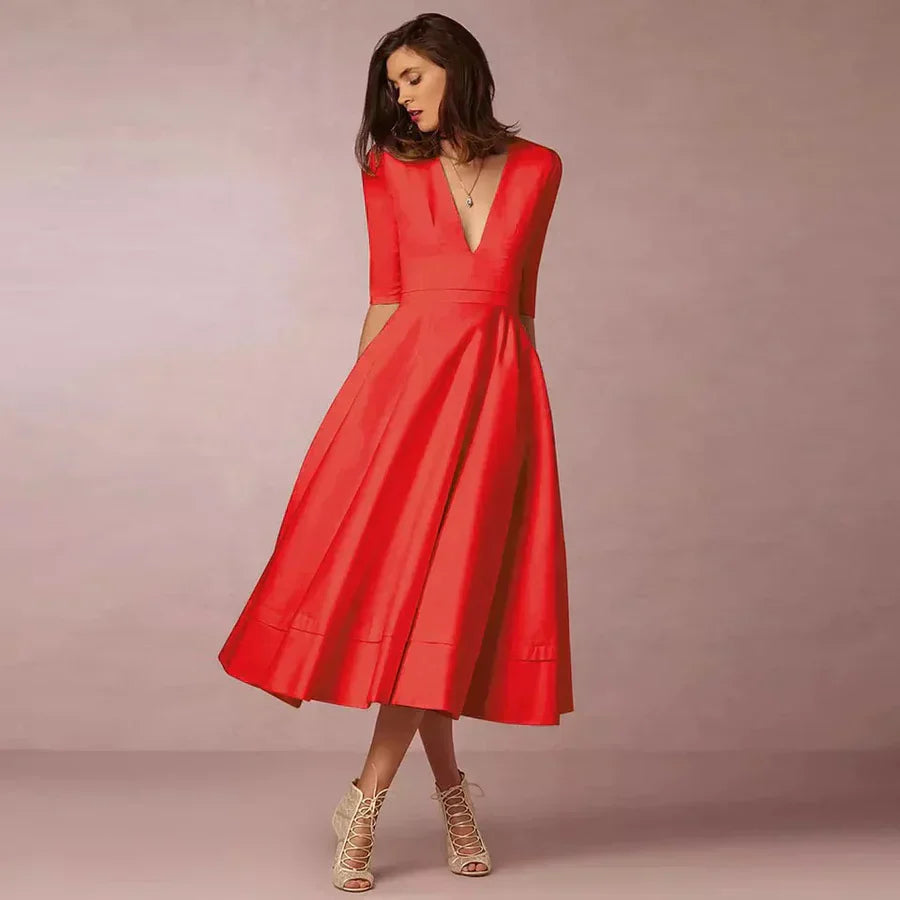 Diana - Abito midi con scollo a V