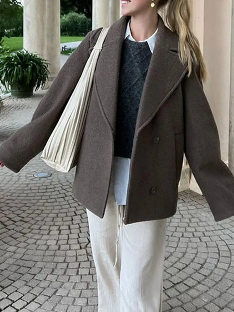 Emberlyn™ | Oversized Wool-Blend Button Coat