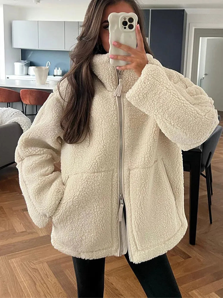 Viky | Chic Lapel Manica lunga Cappotto allentato