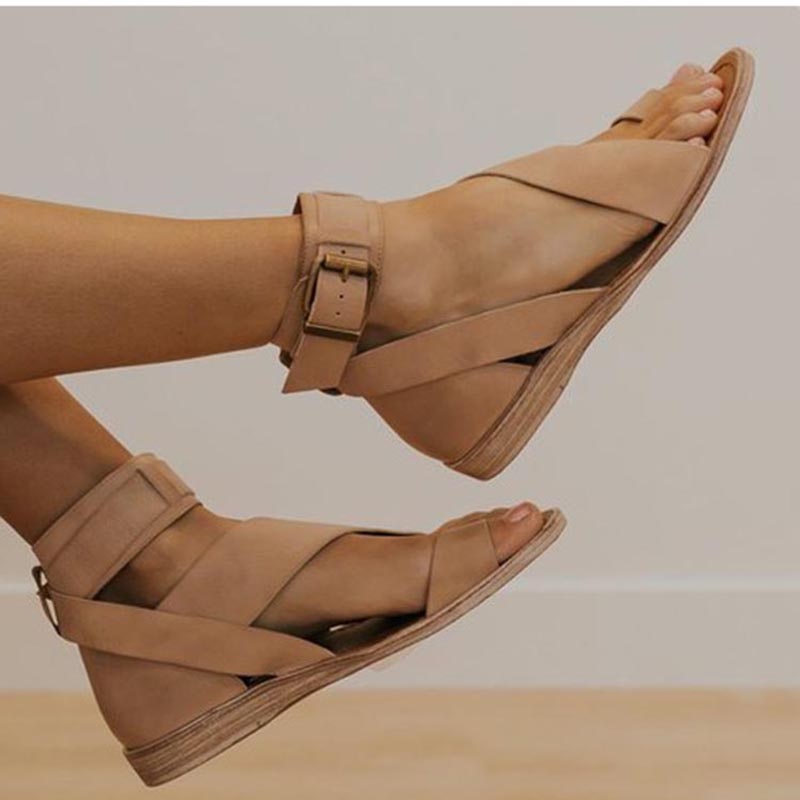 Nahara™ | Cross-Strap Ankle Sandals