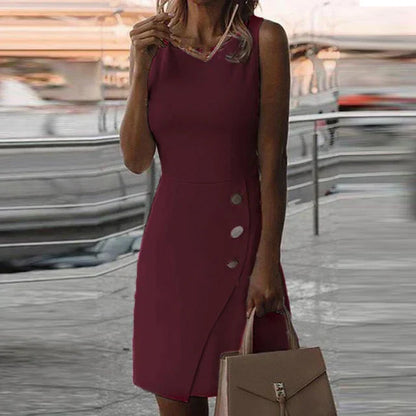 Teresa™ | Asymmetrical Button Mini Dress