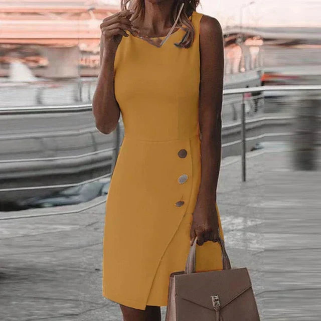 Teresa™ | Asymmetrical Button Mini Dress