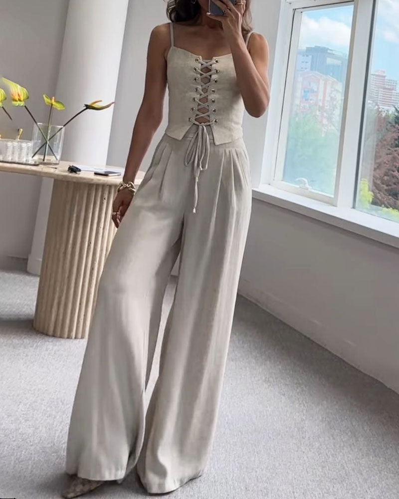 Isolde™ | Lace-Up Corset Jumpsuit