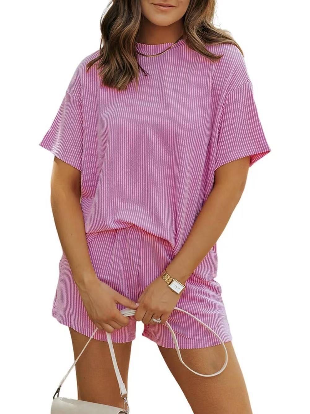 Riley – Ribbed Two-Piece Lounge Set with Shorts