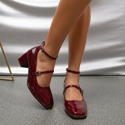 Verlisse™ | Double Strap Patent Block Heels