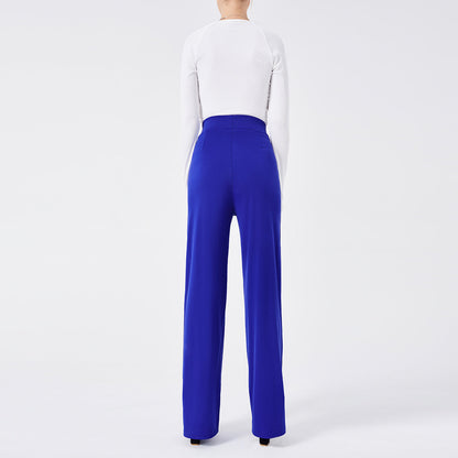 Carmen | Pantaloni casual in tinta unita, vestibilità slim, vita alta e fondo a campana