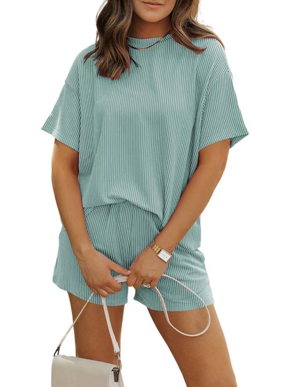 Riley – Ribbed Two-Piece Lounge Set with Shorts