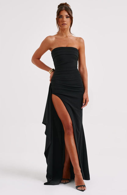 Aelred™ | Strapless Slit Maxi Dress