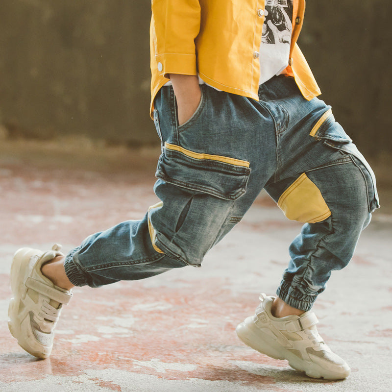 Leo - Pantaloni jogger in denim per bambini