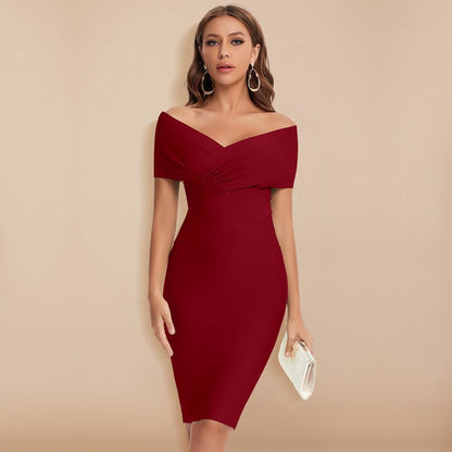 Evrielle | Elegante abito a fascia con scollo a V